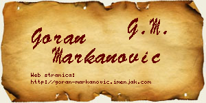 Goran Markanović vizit kartica